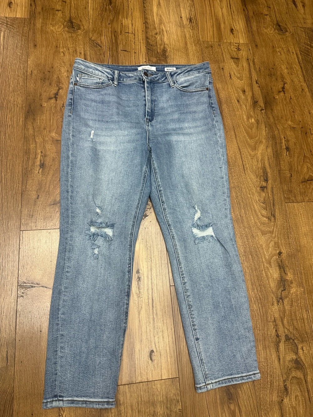 Judy Blue Light Blue Distressed Skinny Jeans